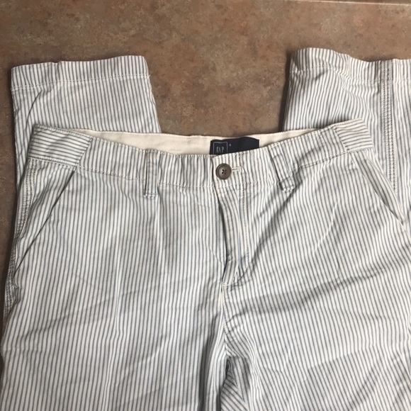 GAP girlfriend khaki pants bleached railroad - Picture 6 of 10